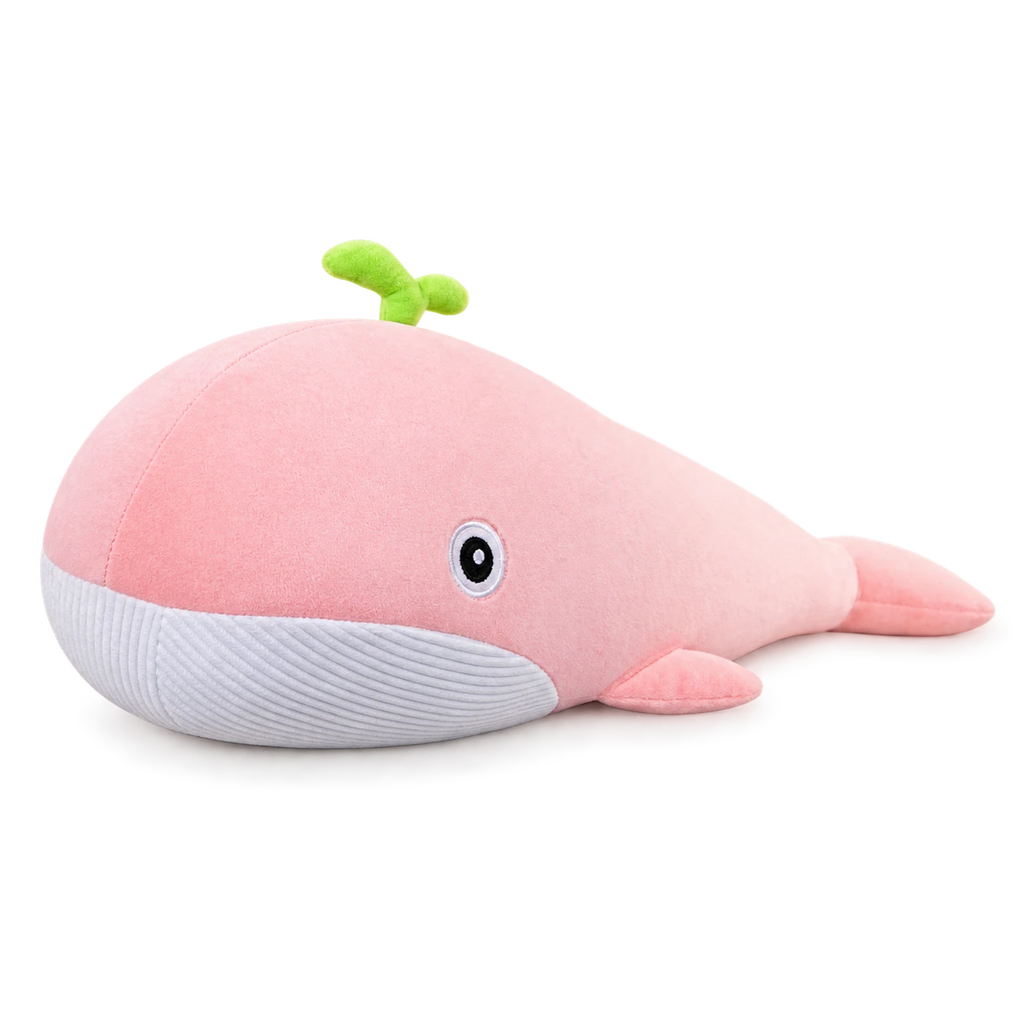 Whale Stuffed Animal with Bean Sprout Detail - Pink / 23in / 60cm … (5 tailles)
