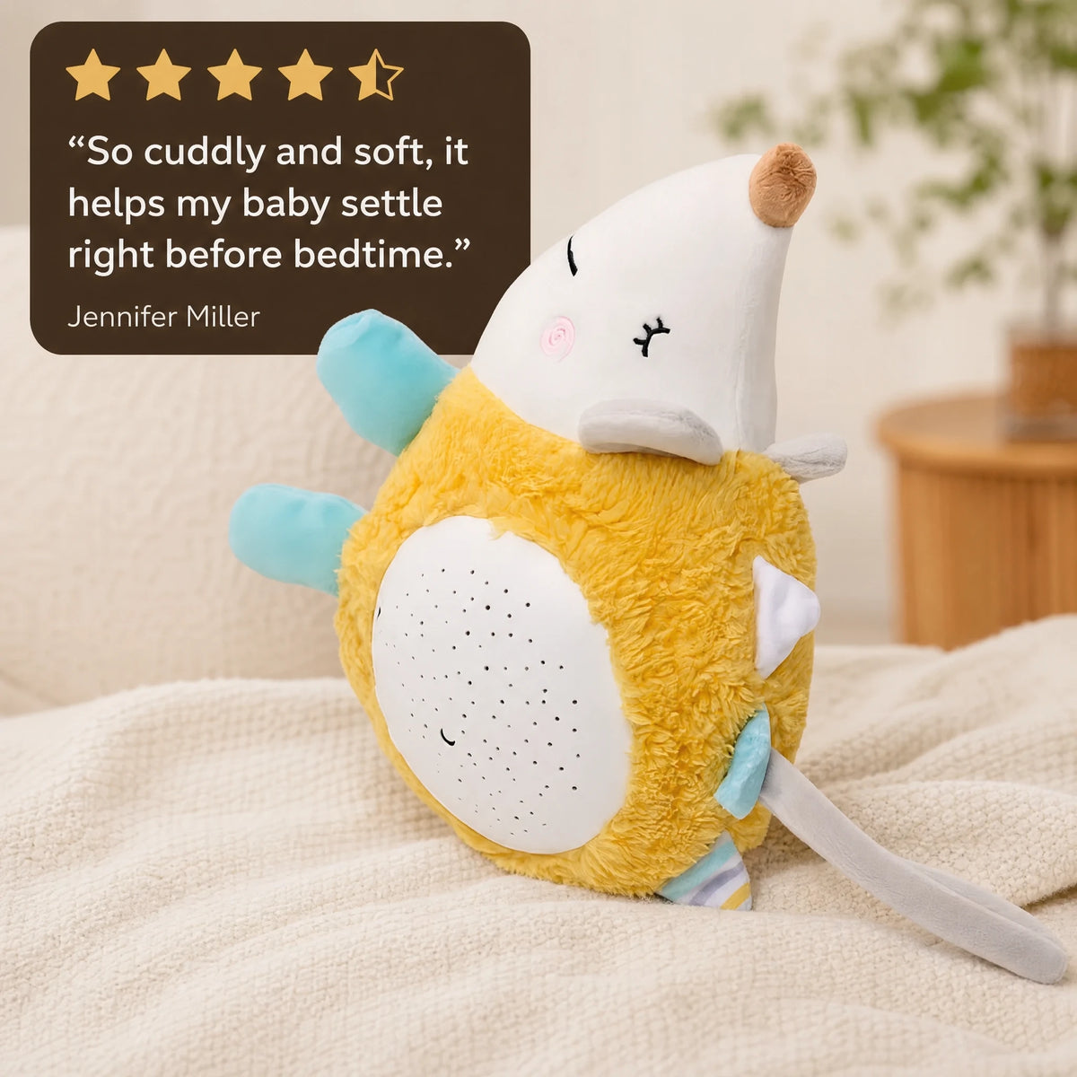 White Noise Hedgehog Plush with Soothing Sounds - Image témoignage