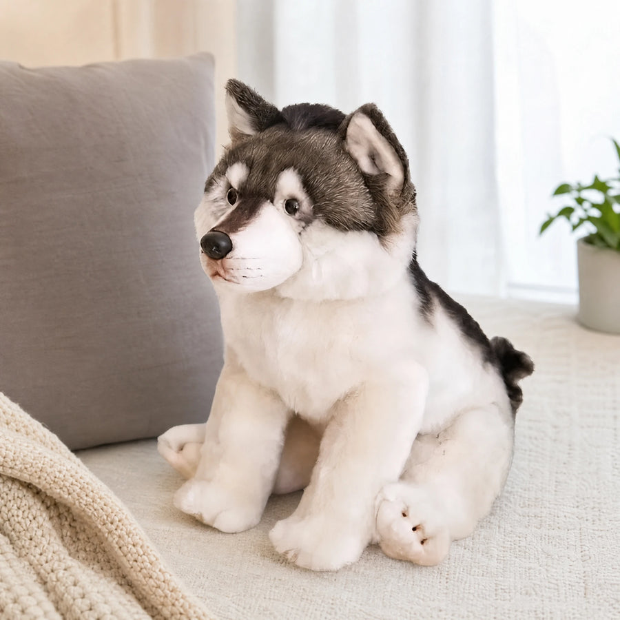 Wolf Plush – Sitting Husky with Gray and White Fur - Utilisation du produit