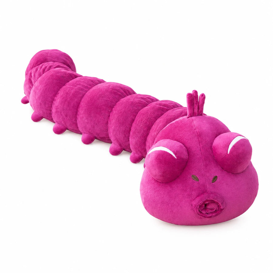 Worm Plush Toy with Segmented Pink Body Design - 47in / 120cm · 55in / 140cm · 69in / 175cm