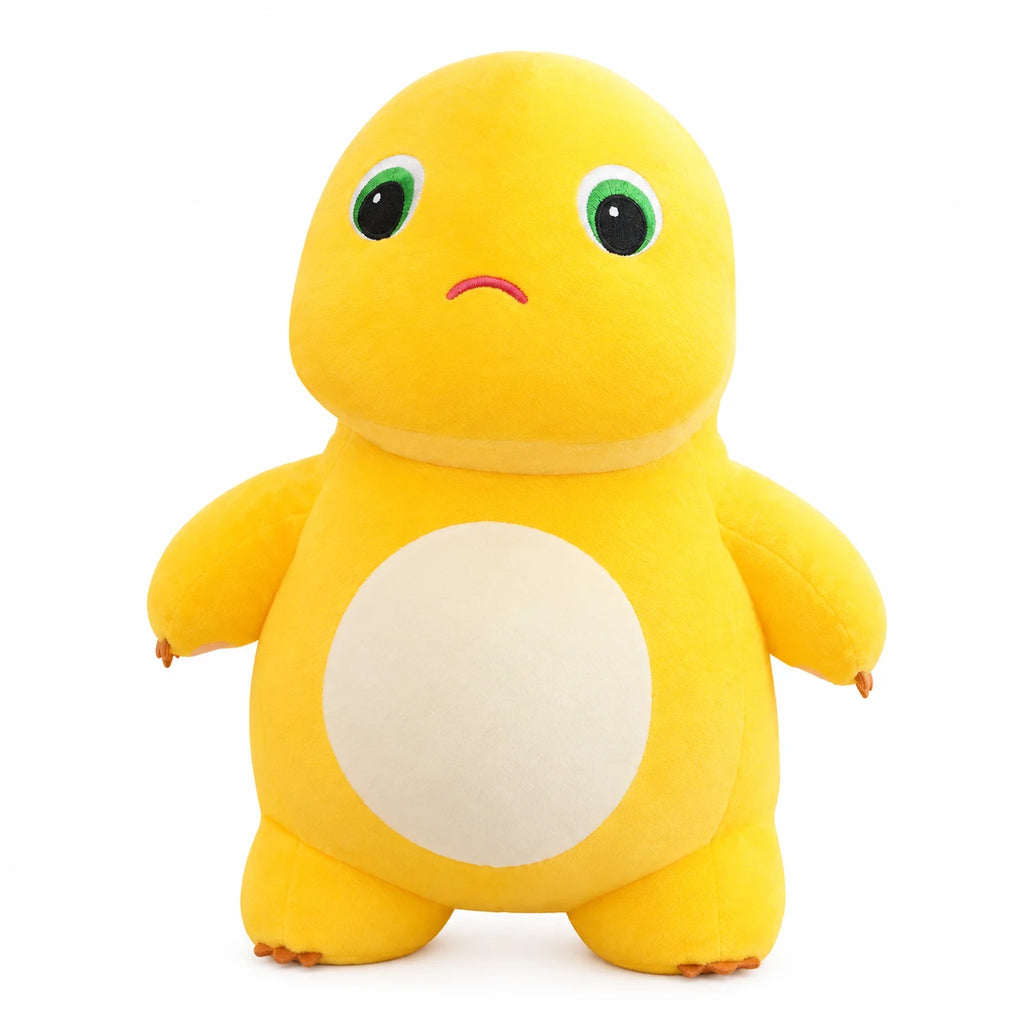 Yellow Dinosaur Plush with Smiling Face and Flower Crown - Arrogant
