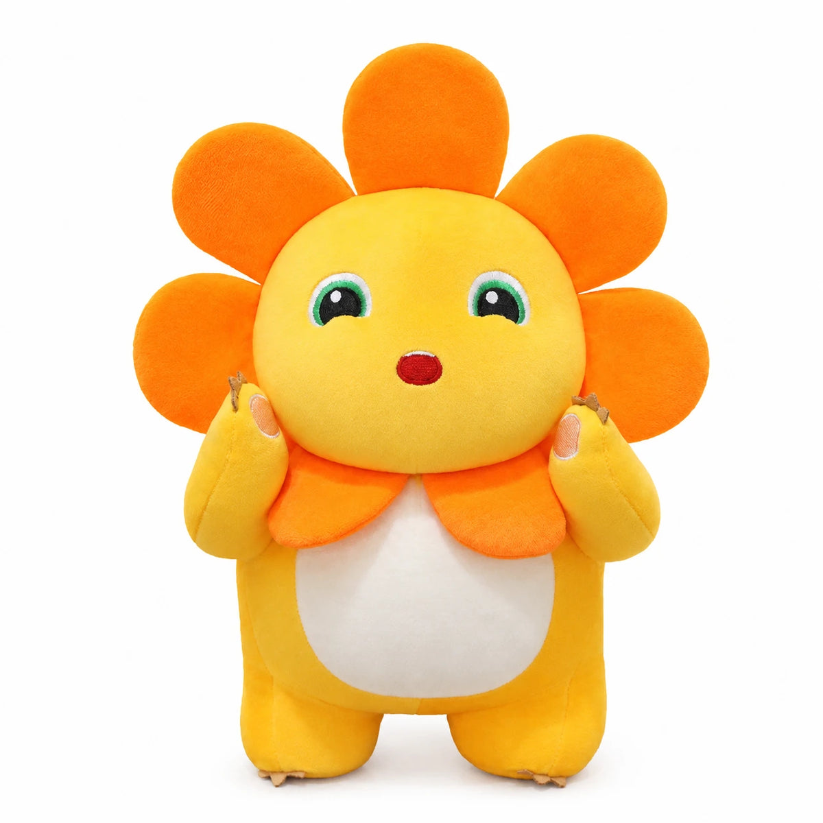 Yellow Dinosaur Plush with Smiling Face and Flower Crown - Sunflower